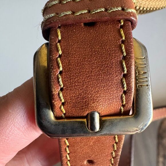 VTG Alviero Martini 1a Classe Geo Map Print Shoulder Bag Tan Brown - Picture 8 of 11